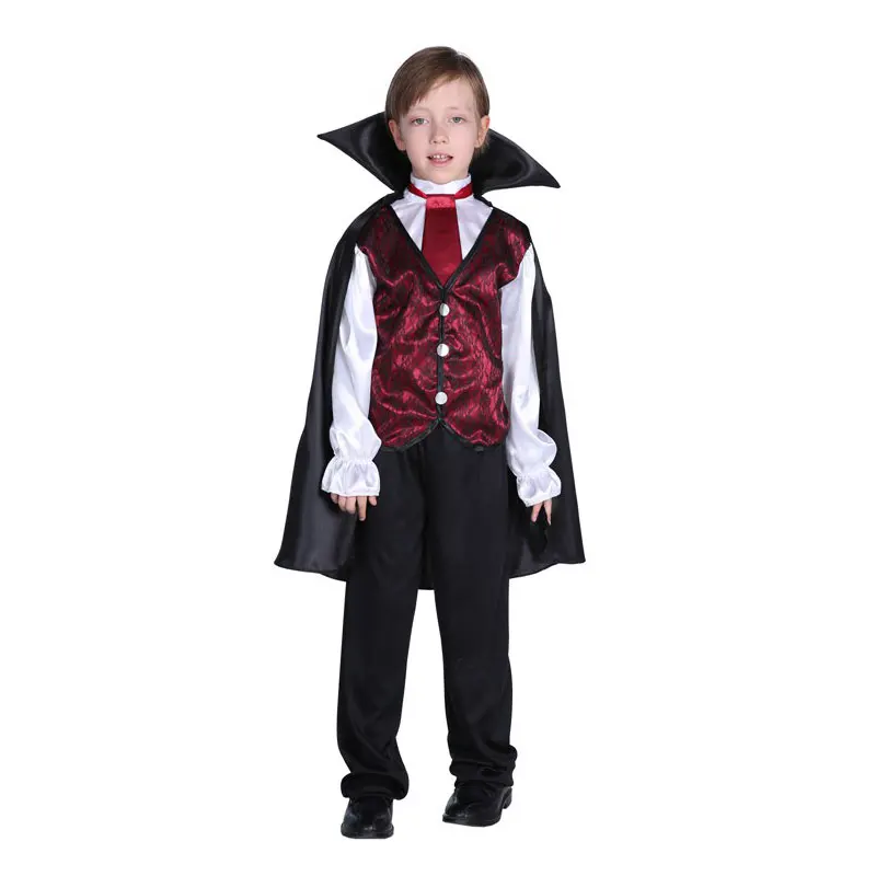 Fantasia infantil de vampiro nobre, traje para meninos, fantasia de halloween, carnaval, festa de ano novo