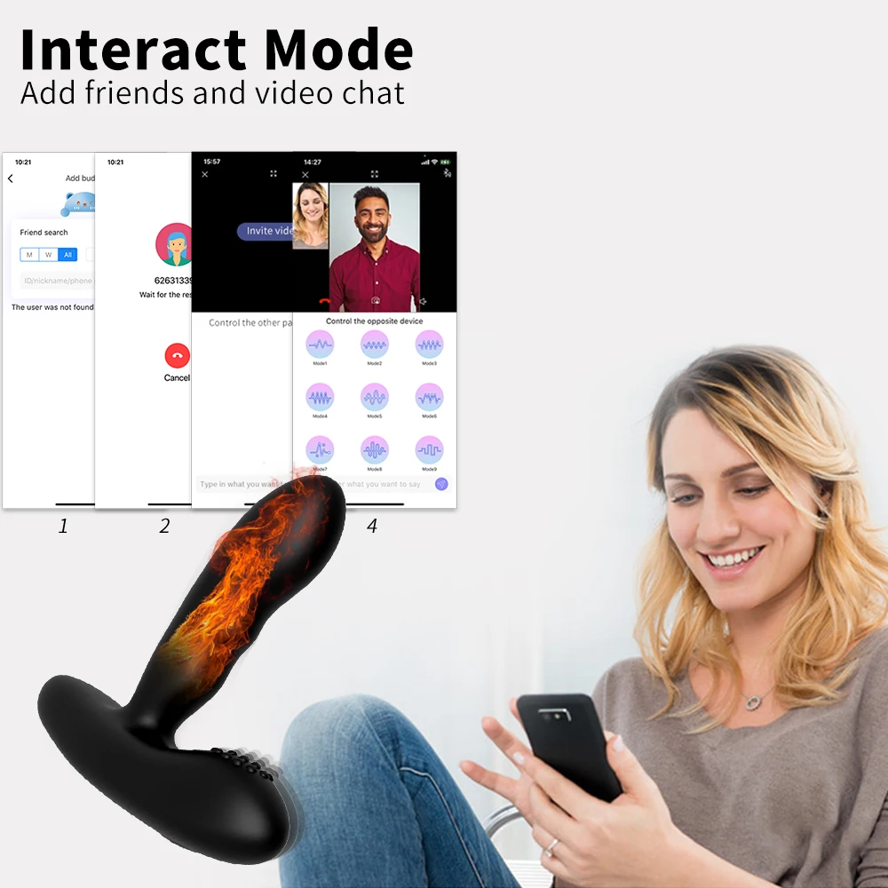 APP عن بعد ذكر تدليك البروستاتا دغدغة الشرج بعقب المكونات ألعاب جنسية هزازة ضد الماء للرجال البروستاتا محفز مدلك المكونات الشرج Sexshop