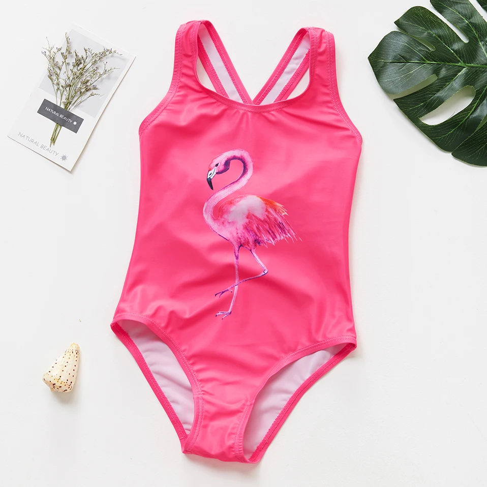 Bañador de una pieza para niñas, traje de baño de 1 a 14 años, ropa de playa