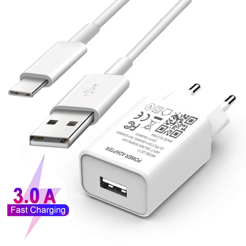 Type C Fast Charge Cable For Xiaomi 11 10T Pro POCO X3 NFC M3 M2 Redmi Note 10 9 8 Pro MAX 9T Wall Plug Fast Phone Charger