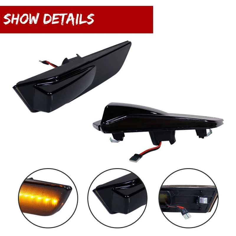 Error Free Amber LED Car Front Bumper Side Marker Turn Signal Lights For 2003-2007 Infiniti G35 2-Door Coupe Fender Flare Lights