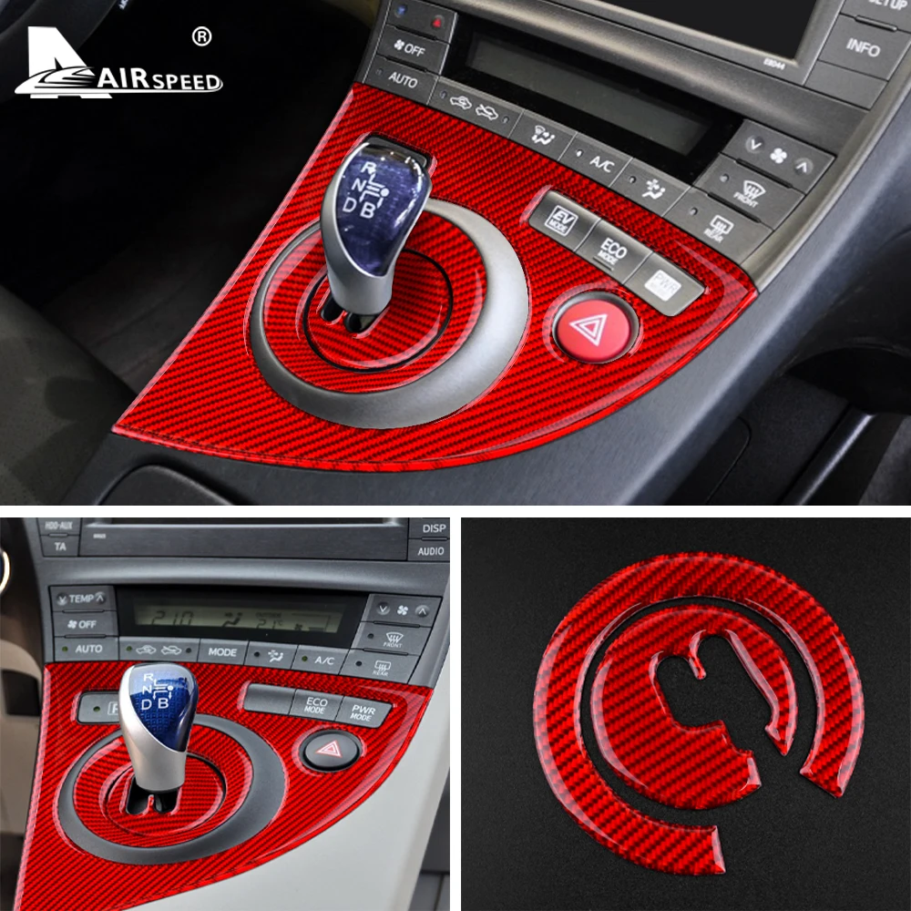 Real Soft Carbon Fiber Sticker for Toyota Prius 2010 2011 Interior Trim Car Automatic Transmission Console Gear Shift Panel