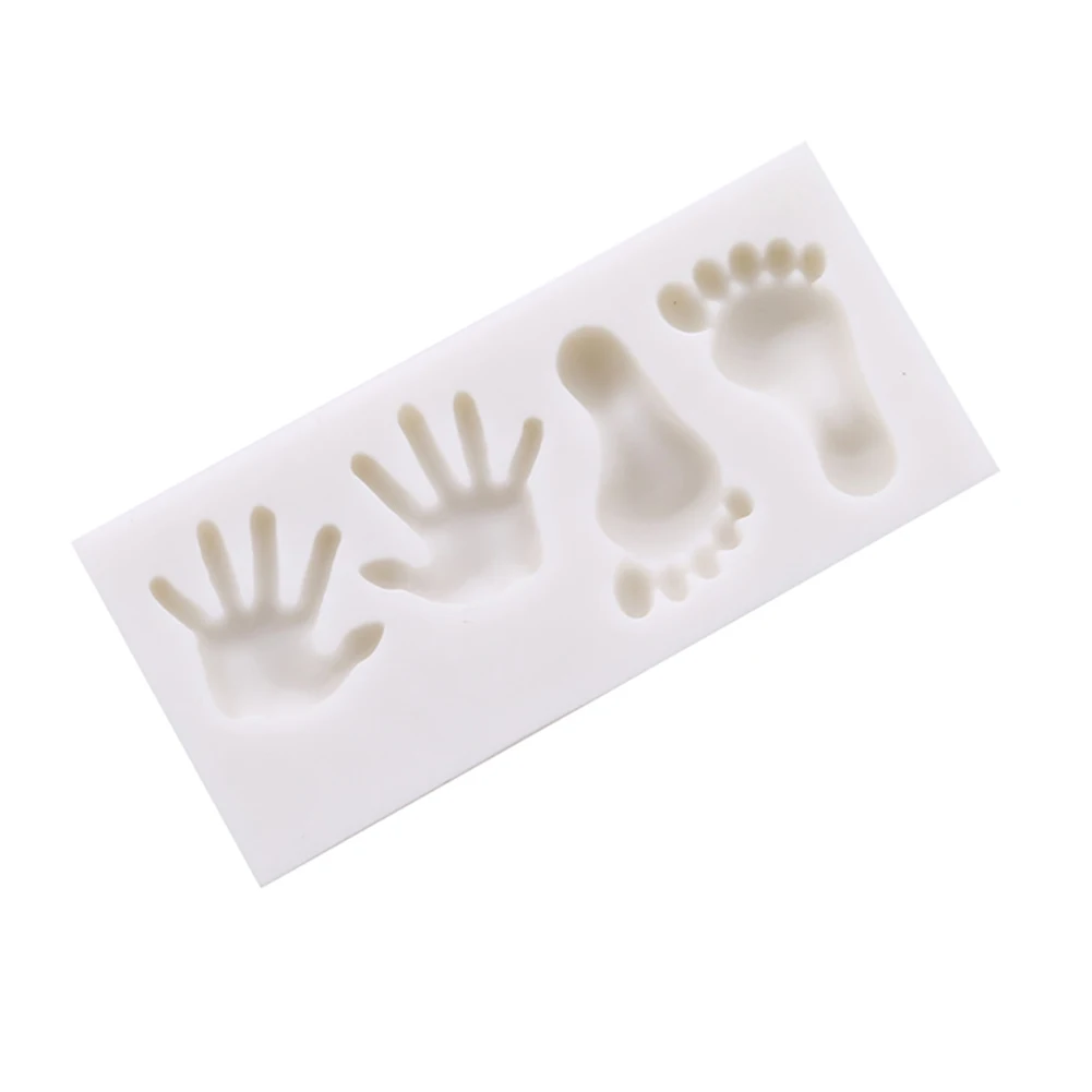 3D Cute Baby Feet Hand Fondant Cake Decorating Tool DIY Sugar Craft Chocolate Mould Soap Candle Molds Bakeware