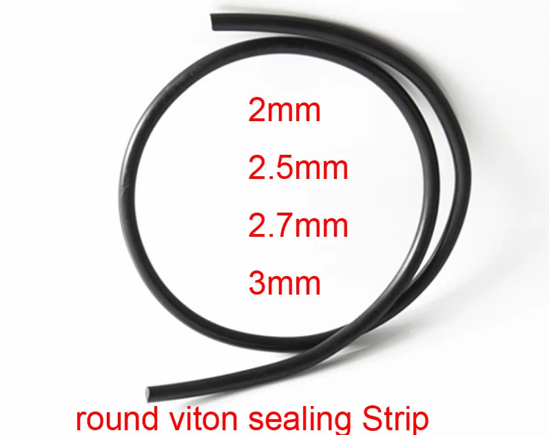 5Meters 2mm 2.5mm 2.7mm 3mm FKM FPM Viton Seal round bar circle sealing strip o ring Fluorine rubber strip