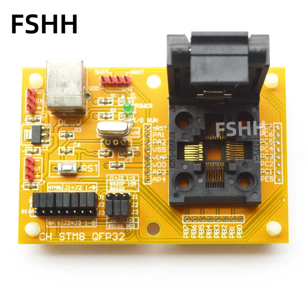 STM8-QFP32 Adaptador Programador, Baixar Core Board, Baixar Seat, Soquete de teste, TQFP32, LQFP32, STM8S, STM8L, STM8A