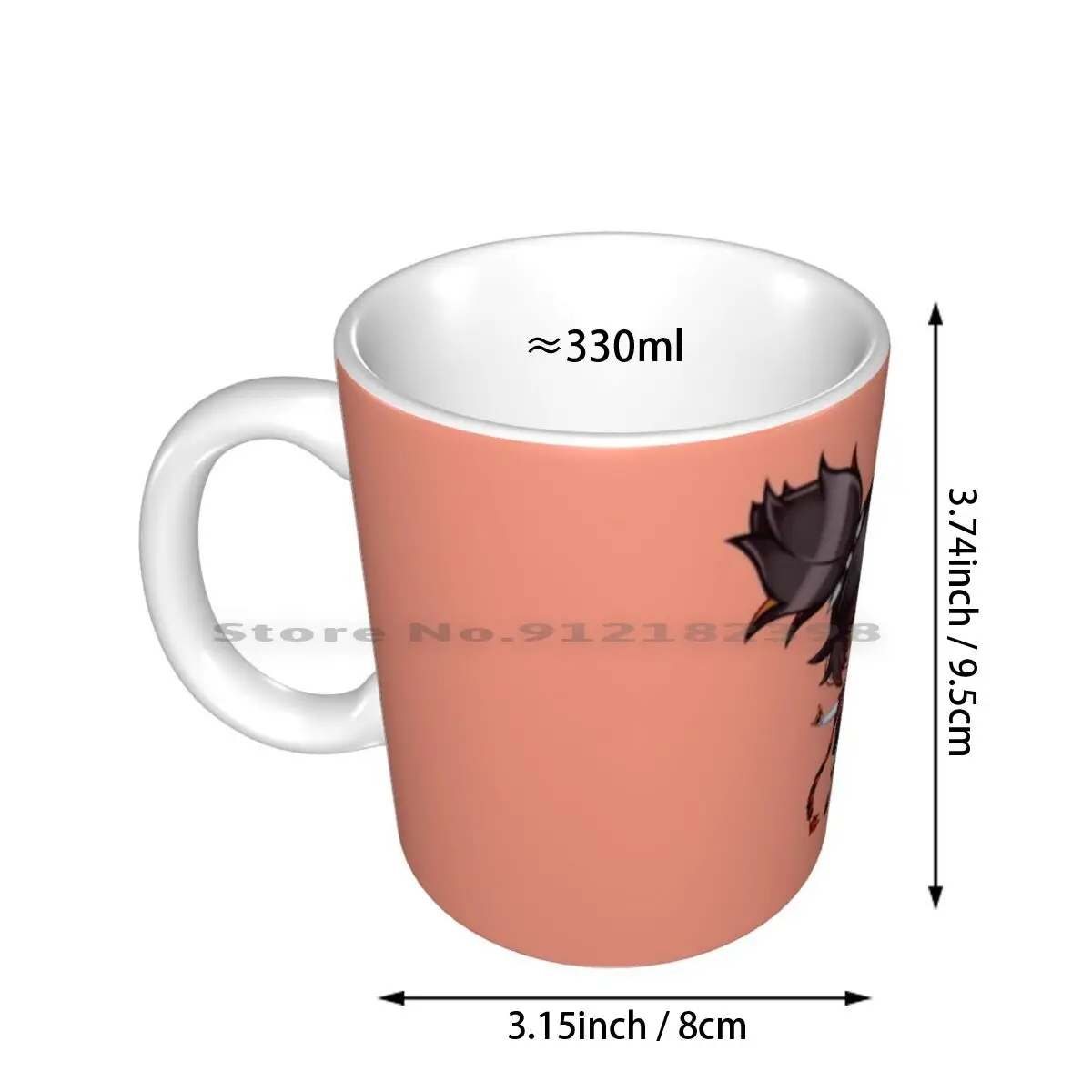 Xinyan Chibi Ceramic Mugs Coffee Cups Milk Tea Mug Mihoyo Genshin Impact Genshin Impact Xinyan Liyue Creative Trending Vintage