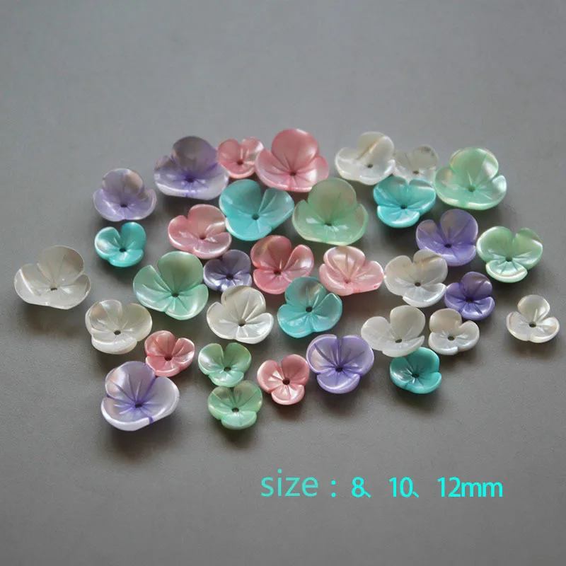 5pcs / bag natural mother-of-pearl three petal bowl flower torus spacer jewelry making DIY earrings hairpin jewelry accessories