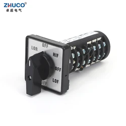 ZHUCO C178-7 2#  8 Positions 7 Poles Electrical Changeover Selector Universal Rotary Silver Contact Cam Switch