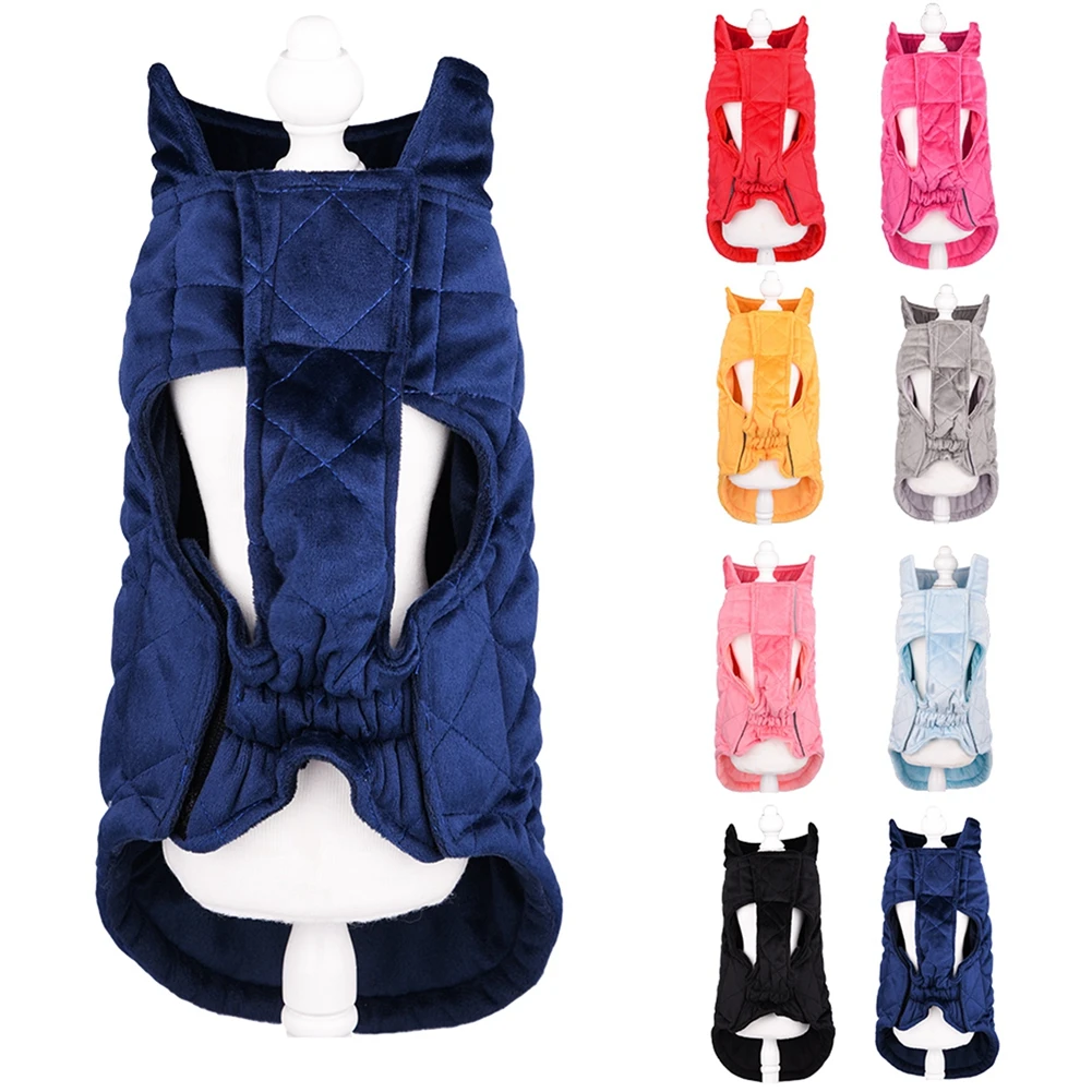 Reversible Winter Warm Dogs Coat Clothes Vest Waterproof Pet Clothing Turtle-neck Large Dogs Jacket Outfit