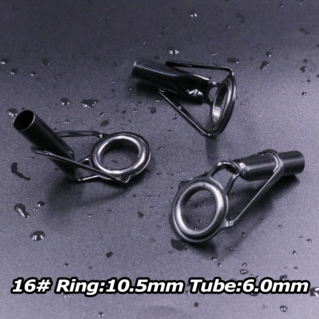 5 Stück Angelrute spitzen führungen Reparatur satz Edelstahl rahmen Keramik ringe schwarze Rute Bau führung Augen bau Reparatur 6 # ~ 16 #