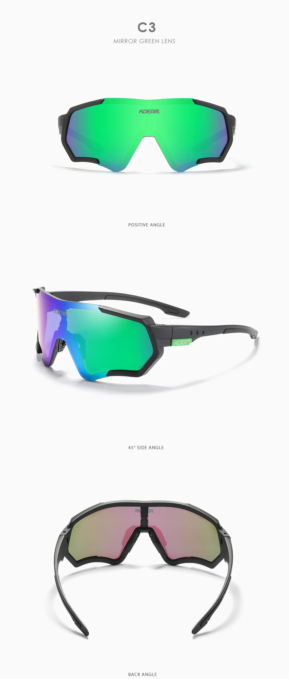KDEAM Outdoor Sports Herren Sonnenbrille TR90 Polarisierte Sonnenbrille Flash Real Coating Sonnenbrille KD714 CE – Detail 13