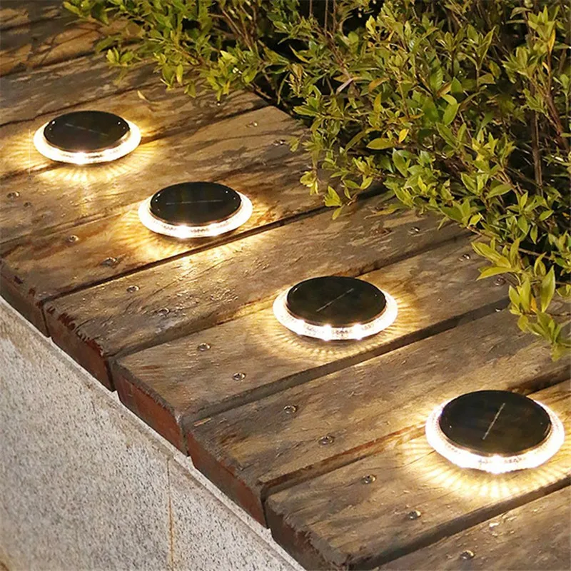 

LED Solar Decking Light Outdoor Lawn Yard Buried Solar Lamp Waterproof Pathway Stairs Under Ground Spot Lamp Garden Decoration