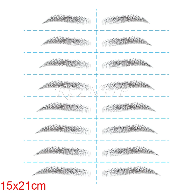 Korean Style 3D Hair-like Fake Eyebrow Sticker False Eyebrows Long Lasting Super Waterproof Makeup Eye Brow Stickers Cosmetics