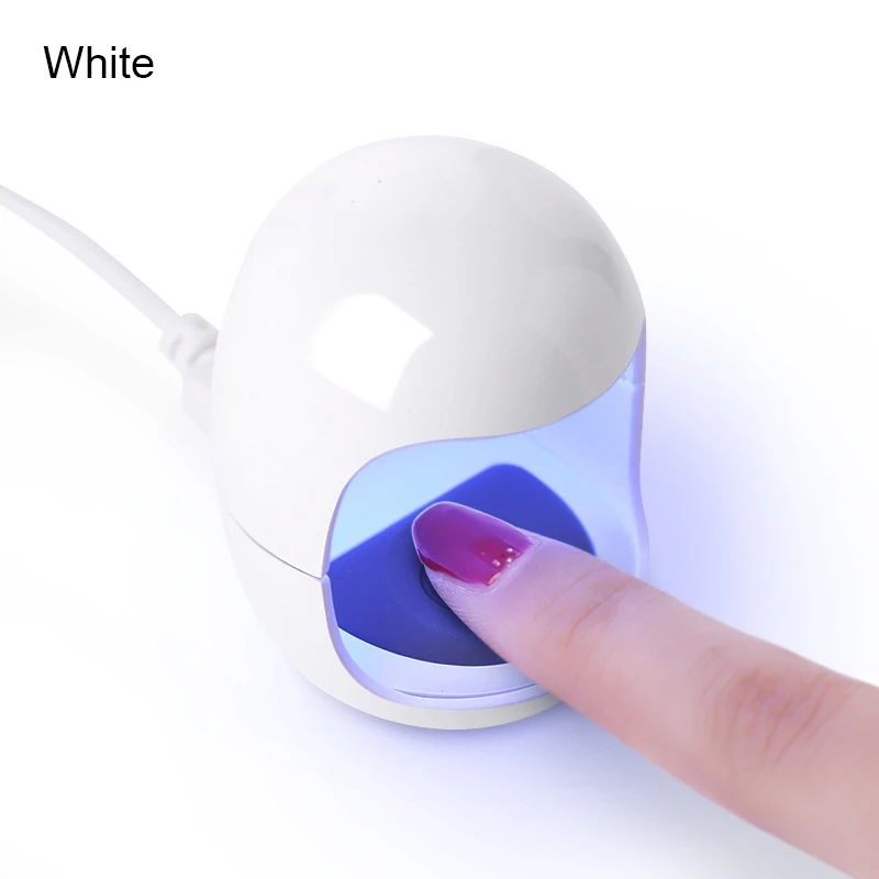 Mini Nail Dryer UV Lamp Portable 3W LED Nail Lamp White Egg-shaped Single Nail Gel Polish Dryer Machine Manicure Tools