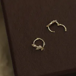 925 Sterling Silver Korean Version Simple Leaf Ear Bone Clip Earrings Women Gentle Romantic Wedding Party Jewelry Gift