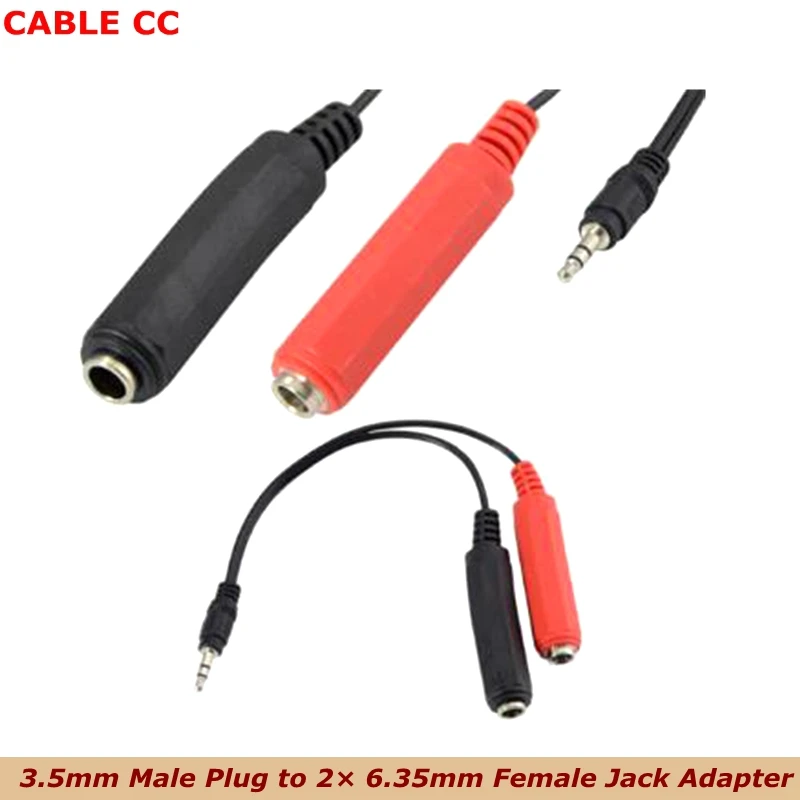 

3.5mm to Dual 6.5mm female Adapter Jack Audio Cable Double 6.35mm Male 1/4 "Mono Jack to stereo 1/8" 3.5mm Jack aux Cord