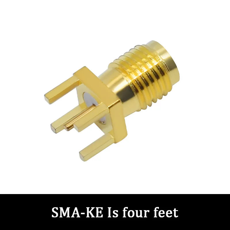 SMA Female Jack Solder Nut Edge PCB Clip Straight Mount Gold Plated RF Connector Receptacle Solder SMA-KE SMA-KWE