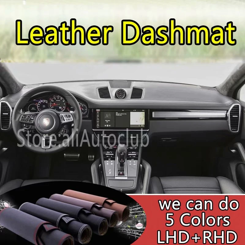 

For Porsche Cayenne 2018 2019 2020 2021 2022 Leather Dashmat Dashboard Cover Pad Dash Mat Carpet Custom Car Styling LHD+RHD