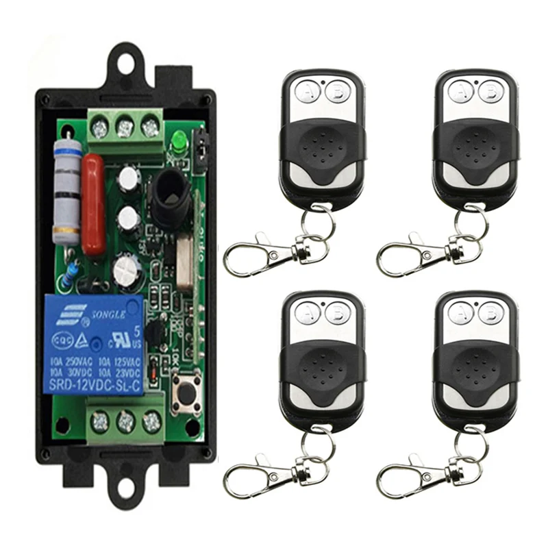 AC 220 V 1 CH Channel 1CH Mini Wireless RF Remote Control Light Switch 10A Relay Output Radio Receiver Module +Transmitter