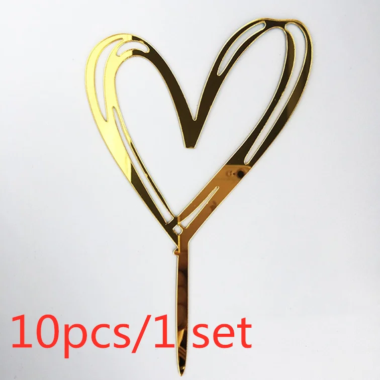 10 Stück/Set Love Happy Birthday Tortendekoration Gold Acryl Kinder Geburtstag Tortenaufsatz für Hochzeit Party Kuchen Dekorationen Babyparty – Detail 4