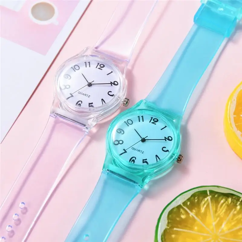 Eenvoudige Nummers Transparant Kinderen Kijken Casual Transparant Kinderen Horloge Jelly Meisjes Horloge Jongens Polshorloges Klok Logio