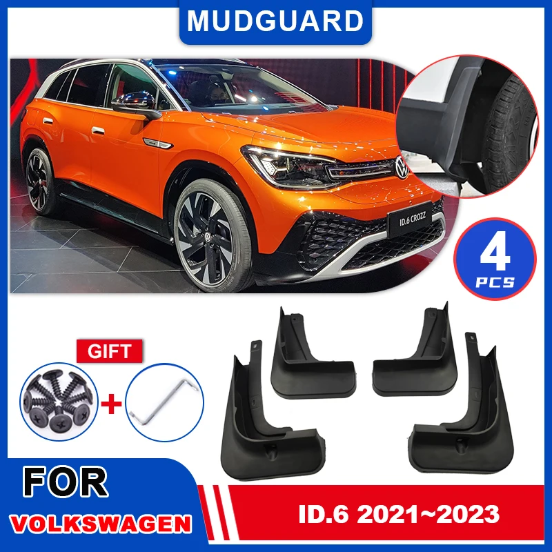 Mudflaps Fender For Volkswagen VW ID.6 2021 2022 2023 Mudguards Mud Flap Styline Splash Mud Guards Cover Car Wheel Accessories