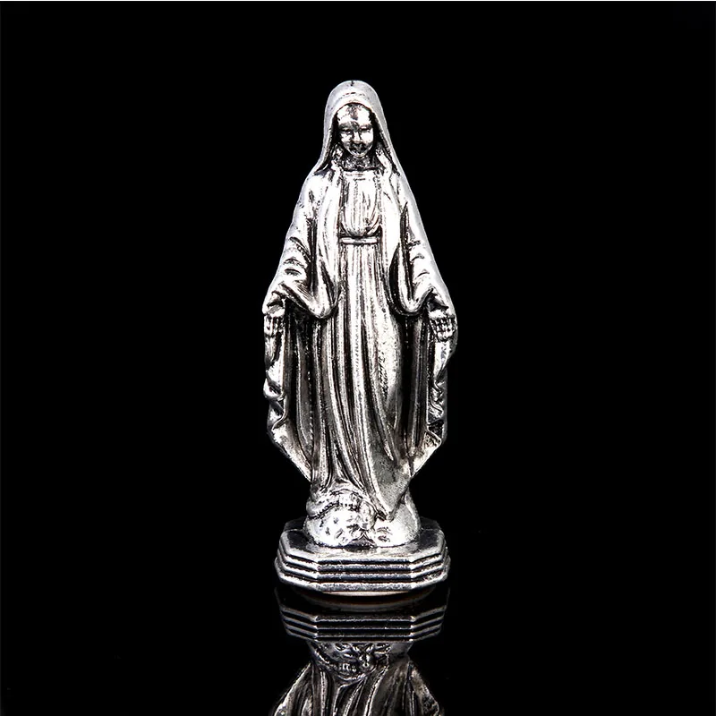 Estatua de aleación de zinc de la Virgen María azul, estatua católica hecha a mano, Jesús, Navidad, decoración del hogar, regalos de navidad