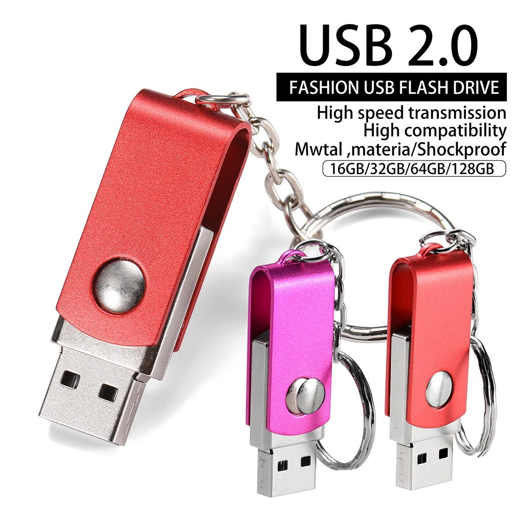 

JASTER USB flash drive 128GB pen drive 64GB USB stick USB 2.0 Memory Stick For Computer Wholesale Custom LOGO Gift Keychain Bulk