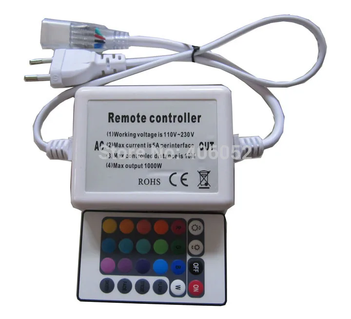 10set/lot AC110V-220V 6A 600W 24 keys IR RGB led controller