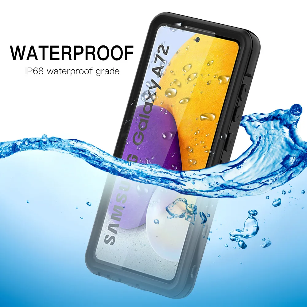 IP68 Waterproof Phone Case for Samsung Galaxy A72 Coque Heavy Duty Full Protection Shockproof Case Waterproof Cover