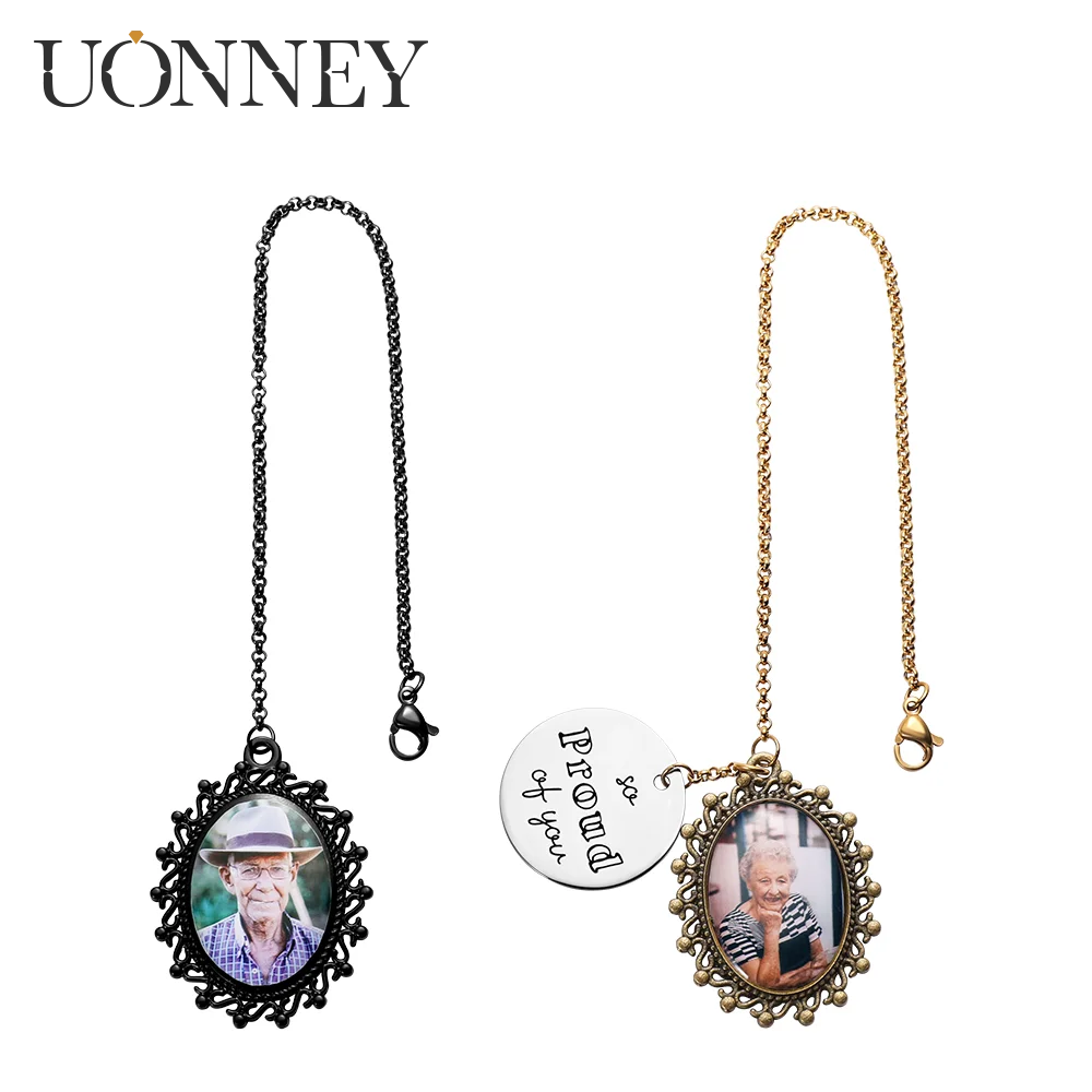 

Uonney Dropshipping Personalized Oval Photo Charm Stainless Steel Disc Graduation Cap Lanyard for Professor Teacher Classmate