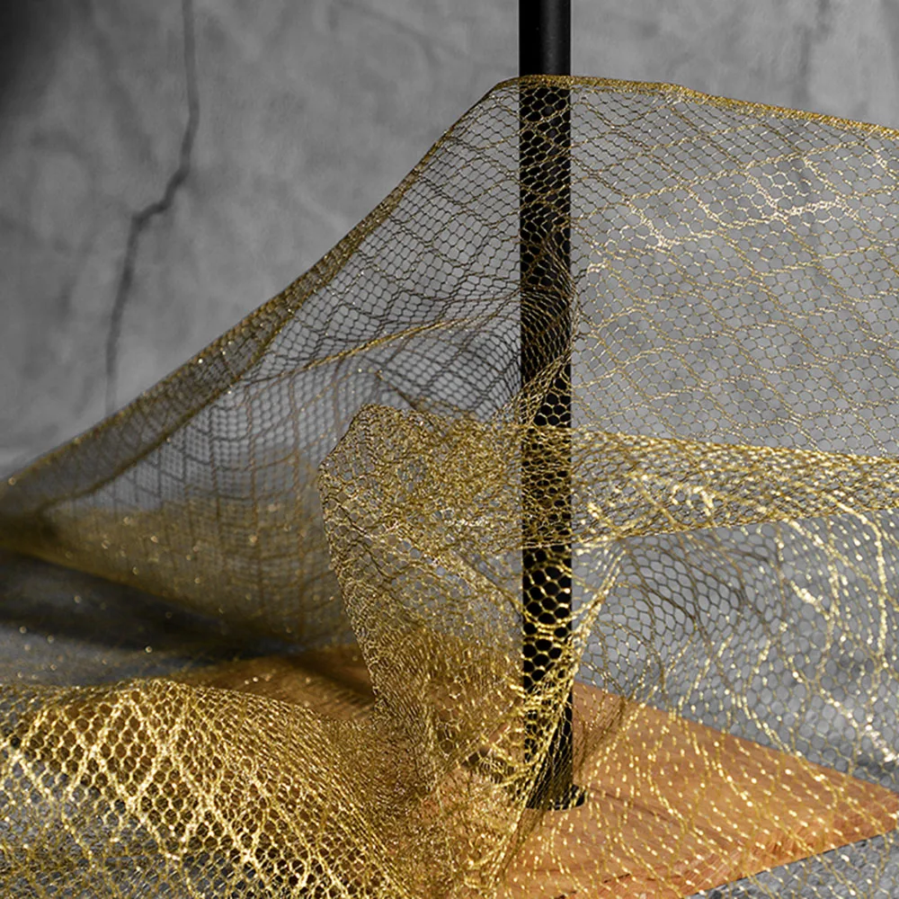 Gold Glitter Mesh Fabric Hard Tulle for Tutu Wedding Decoration DIY Craft Birthday Party Supplies Fashionable Net Cloth