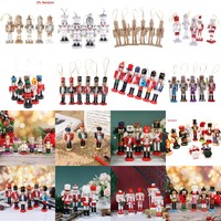 6/8/10.5/12cm Wooden Nutcracker Doll Soldier Puppet Christmas Kids Gifts New Year Christmas Tree Pendant Ornaments Decoration