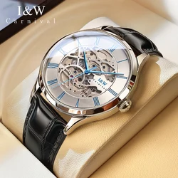 CARNIVAL NEW Top Brand Luxury Sport Men Watch Skeleton Automatic Mechanical Male Clock Military Man Wristwatch relogio Masculino