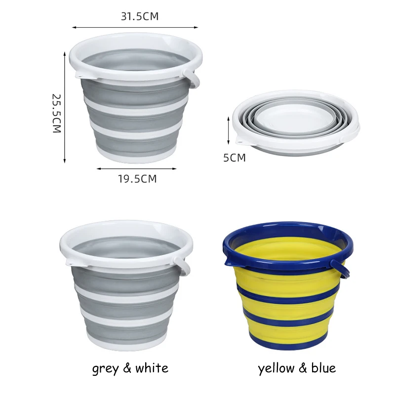 Nowy 10L składane silikonowe wiadro na wodę przenośne artykuły kempingowe dla turystyka zewnętrzna mycie podłogi samochód wędkowanie domu ogród