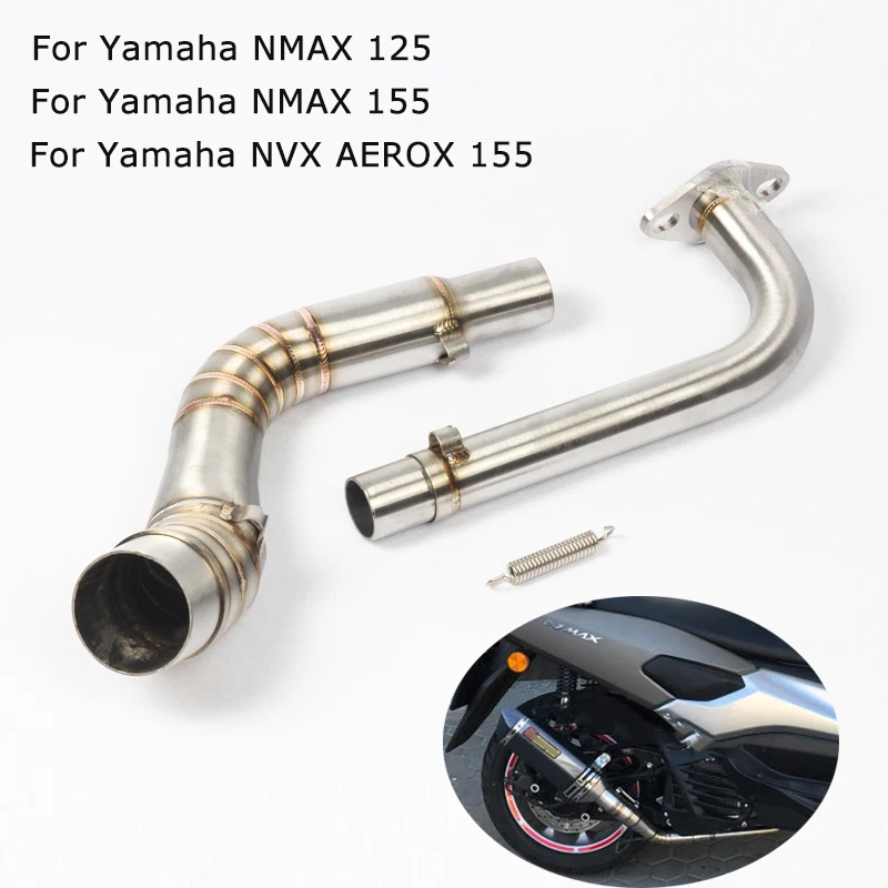 

For Yamaha NMAX 125 155 NVX AEROX 155 Motorcycle Exhaust System Front Link Pipe Stainless Steel to 51 Mufflers