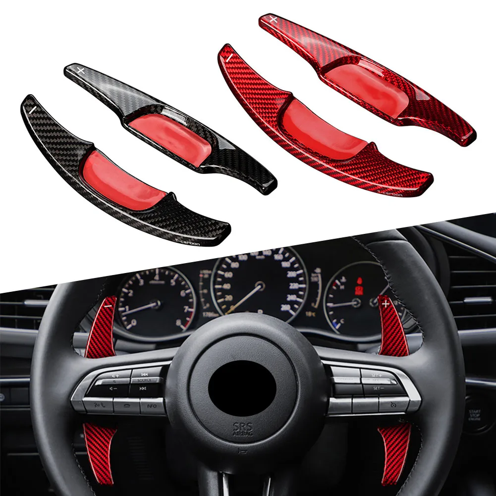 Genuine Carbon Fiber For Mazda 3 2020 2021 Car Steering Wheel Extension Shift Paddle Shifter