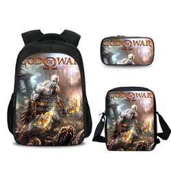 3 Pcs/Set Game God of War 4 Kratos Printed Children School Bags for Teenage Boy Girls Students Daily Backpack Mochila Escolar 20