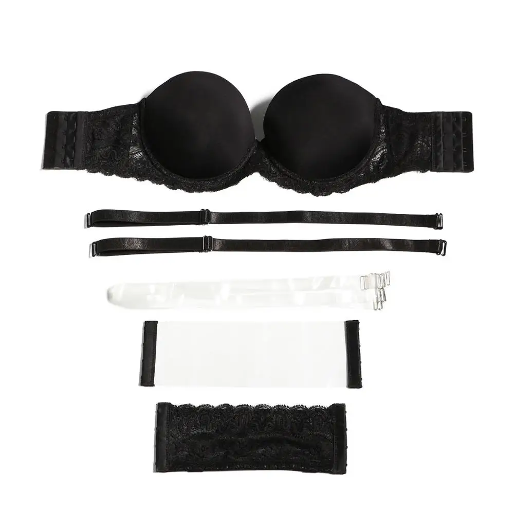 Soutiens-gorge push-up sexy pour femmes, licou, sans bretelles, bralette en dentelle multidirectionnelle, non rembourré, 32, 34, 36, 38, 40, 42, 44, 46 B, C esse Desse E F G standardisation, Nouveau