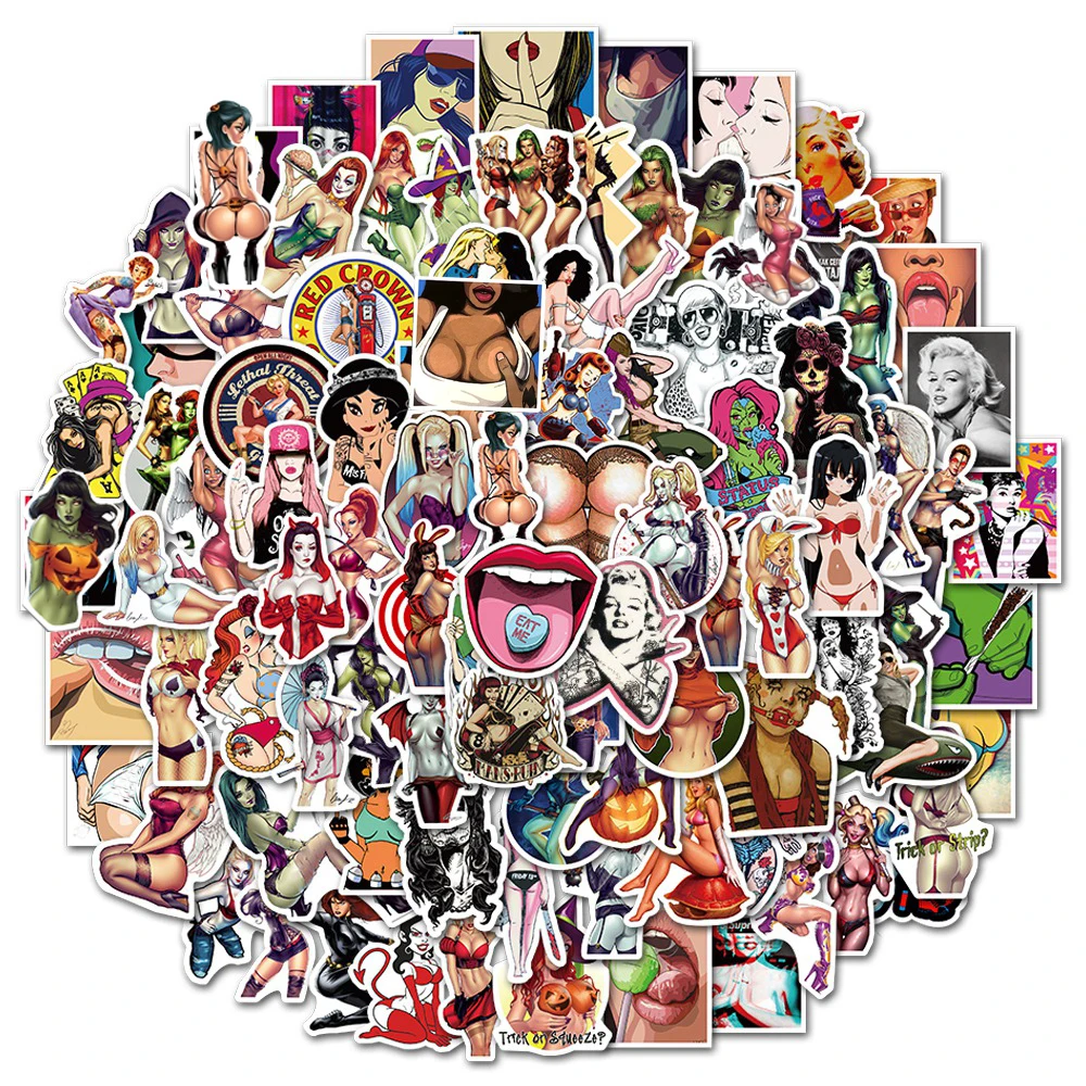 10/30/50/100PCS Anime Hentai Sexy Waifu Stickers for Laptop Motorcycle Car Water Bottle Waterproof Pinup Bunny Girl Sticker