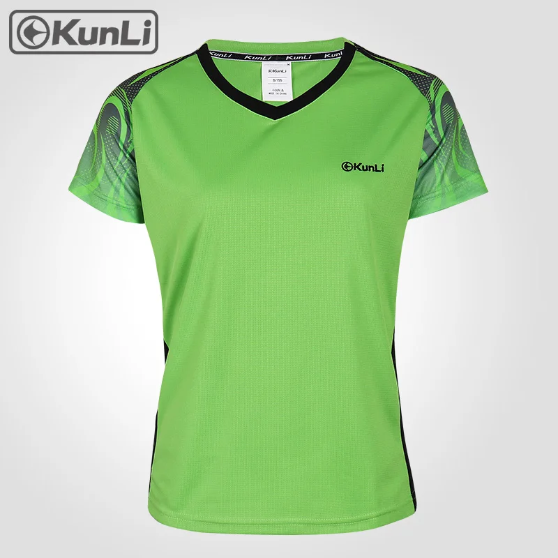 

Kunli short tennis shirt women outdoor sports badminton clothing running clothing T-shirt basketball Volleyball shirt