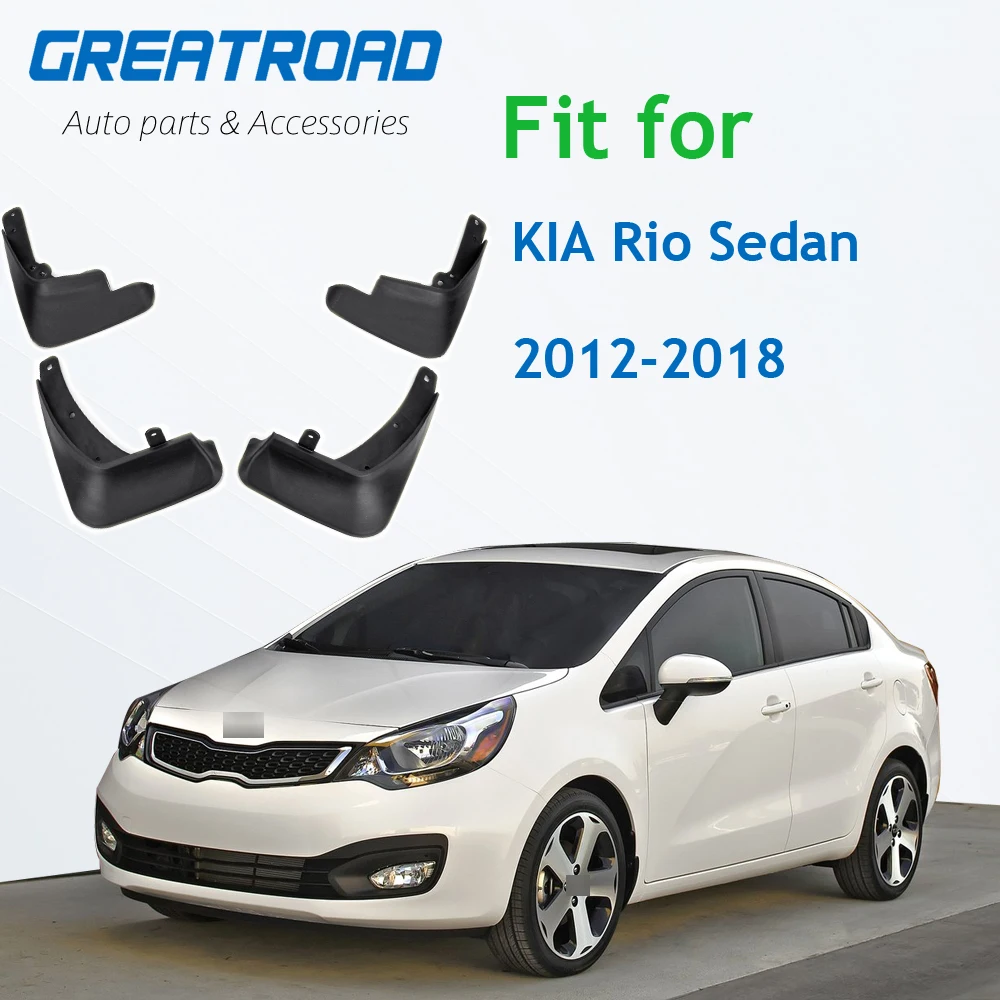 4Pcs Car Mud Flaps For KIA Rio Sedan 2012-2018 Mudflaps Splash Guards Mud Flap Front Rear Mudguards Fenders Auto Accessor