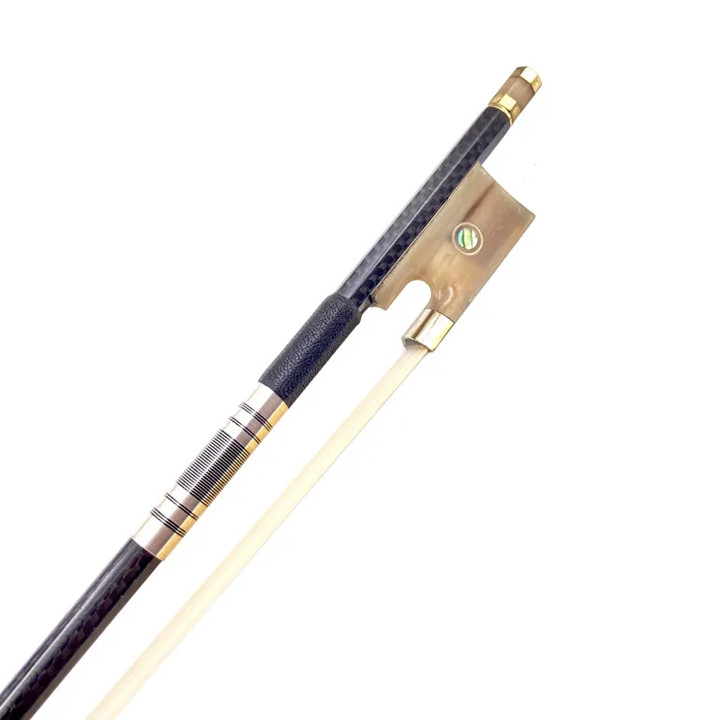 1pcs professional New light  black plaid Grid carbon Fiber Stick violin bow Fiddle Bow,Siberia white horsehair horsetail