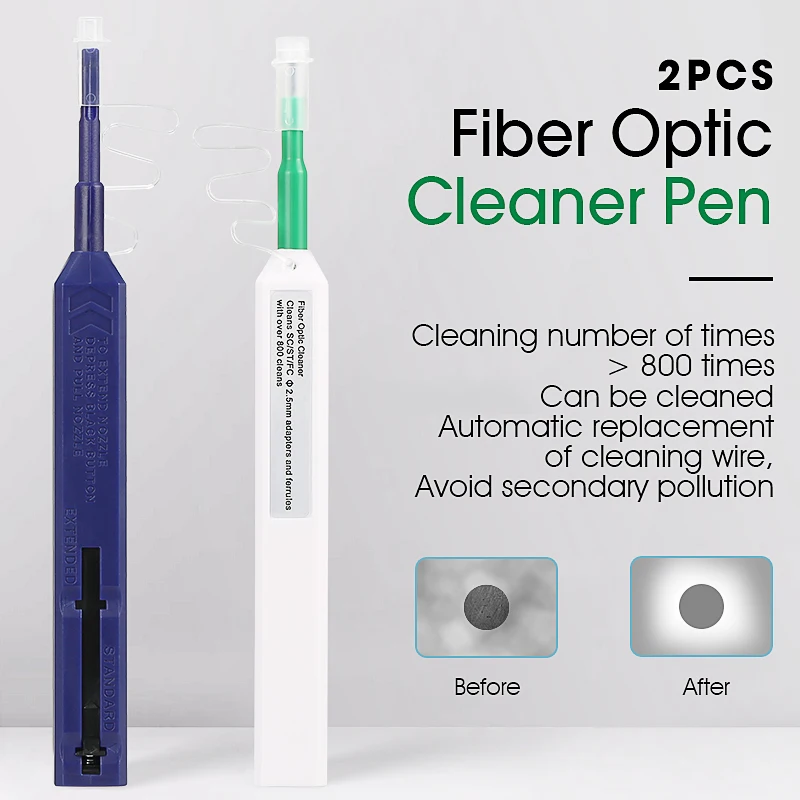 2/5ชิ้น/ล็อต2.5มม.(SC/ST/FC/E2000) ไฟเบอร์ออปติก1.25มม.(LC/MU) FTTH One Touch ทำความสะอาดเครื่องมือทำความสะอาดจำนวน800ครั้ง