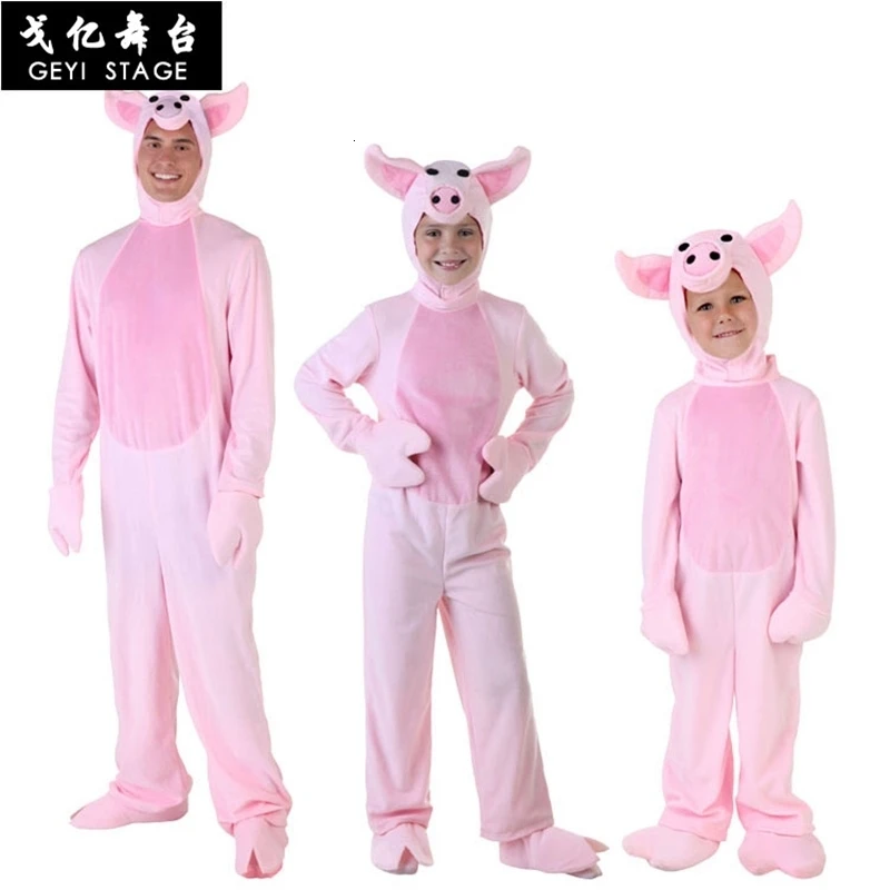 Pig pyjamas adult female overalls animal pink kigurumi cosplay dress warm flannel soft sleepwear cartoon girls carnival party