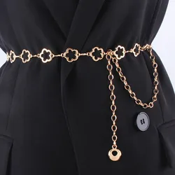 Metal Blets For Women Simple Vintage Silver Golden Hip Hop Designer Fashion Waist Chain Decoration Dress Ladies Female Strap