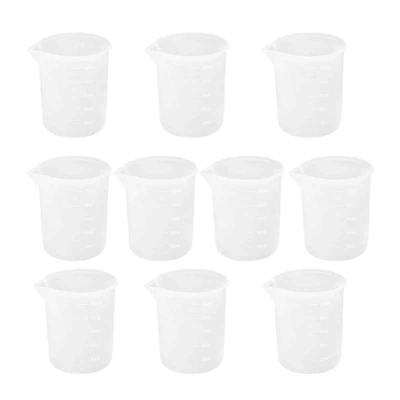 10Pcs Silicone Measuring Cups 100 Ml Silicone Cups Non Stick Mixing Cups DIY Glue Tools Cup For Handmade Craft