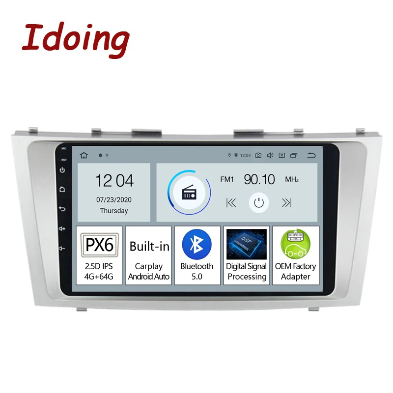 

Idoing 9 "PX6 Android 11 автомобильный Радио мультимедийный плеер для Toyota Camry 6 XV 40 50 2006-2011 GPS навигация Bluetooth 5,0 головное устройство