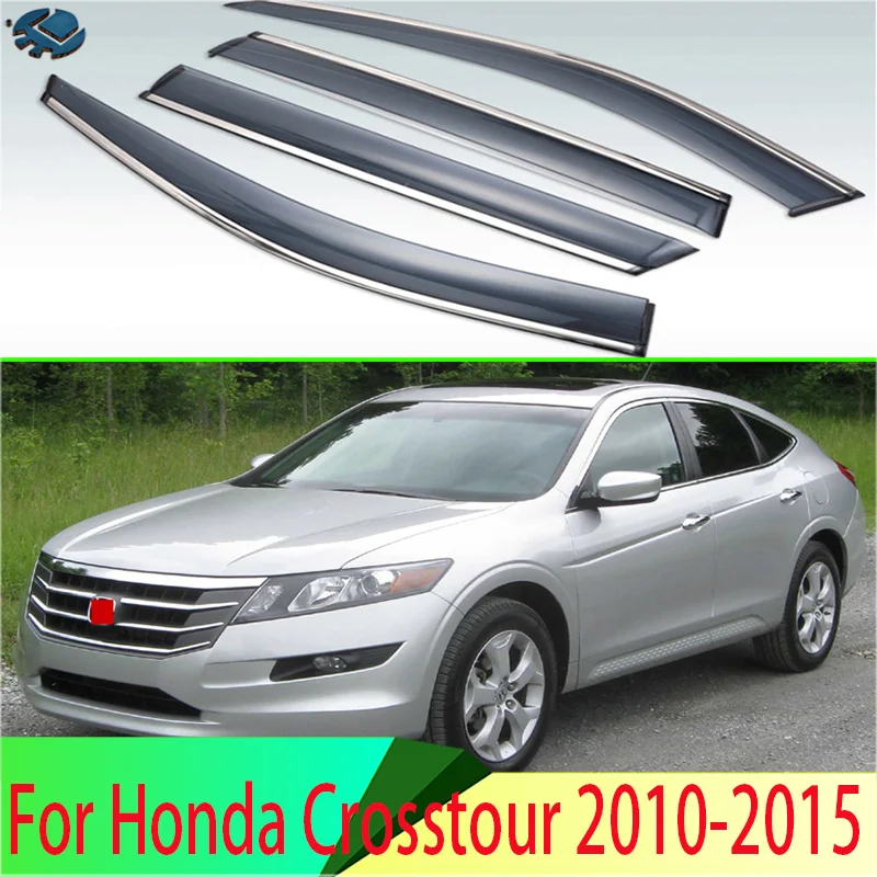 For Honda Crosstour 2010-2015 Plastic Exterior Visor Vent Shades Window Sun Rain Guard Deflector 4pcs