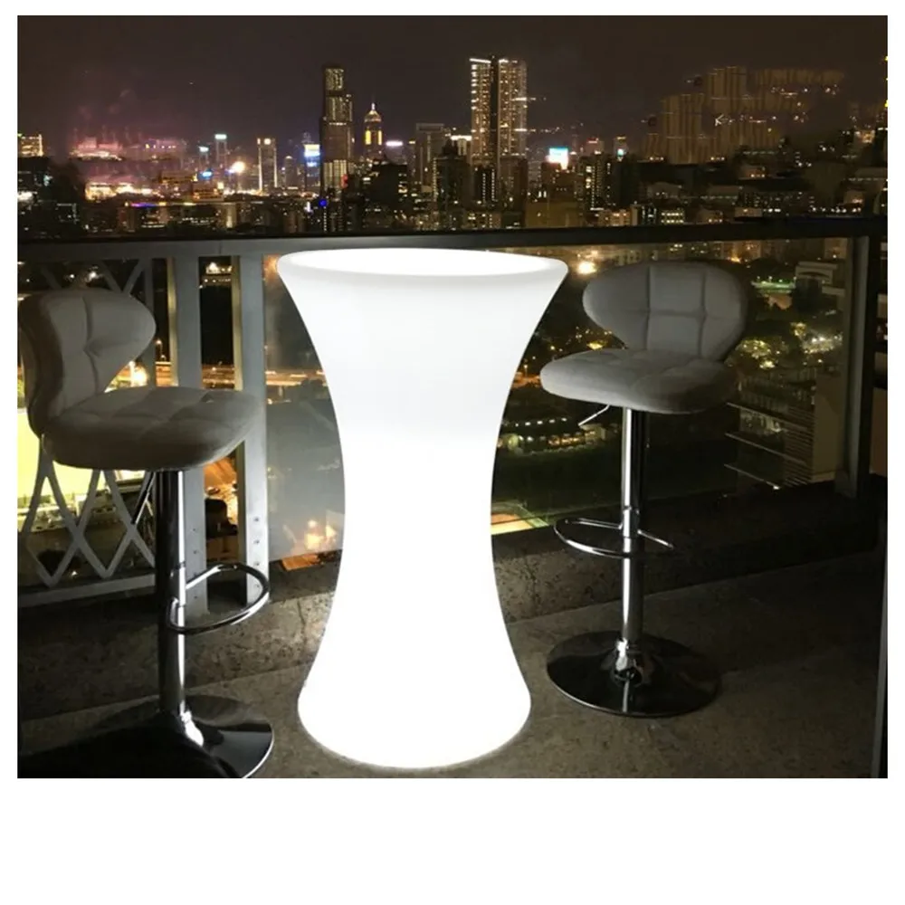10pcs Out Door Use LED Lighted Bar Cocktail Table Rechargeable Bar Plastic Table  Commercial Furniture without led lights